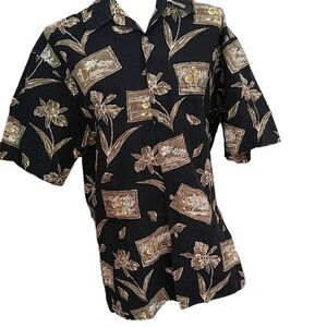 Campia Orchids and Cocktails Button Shirt M